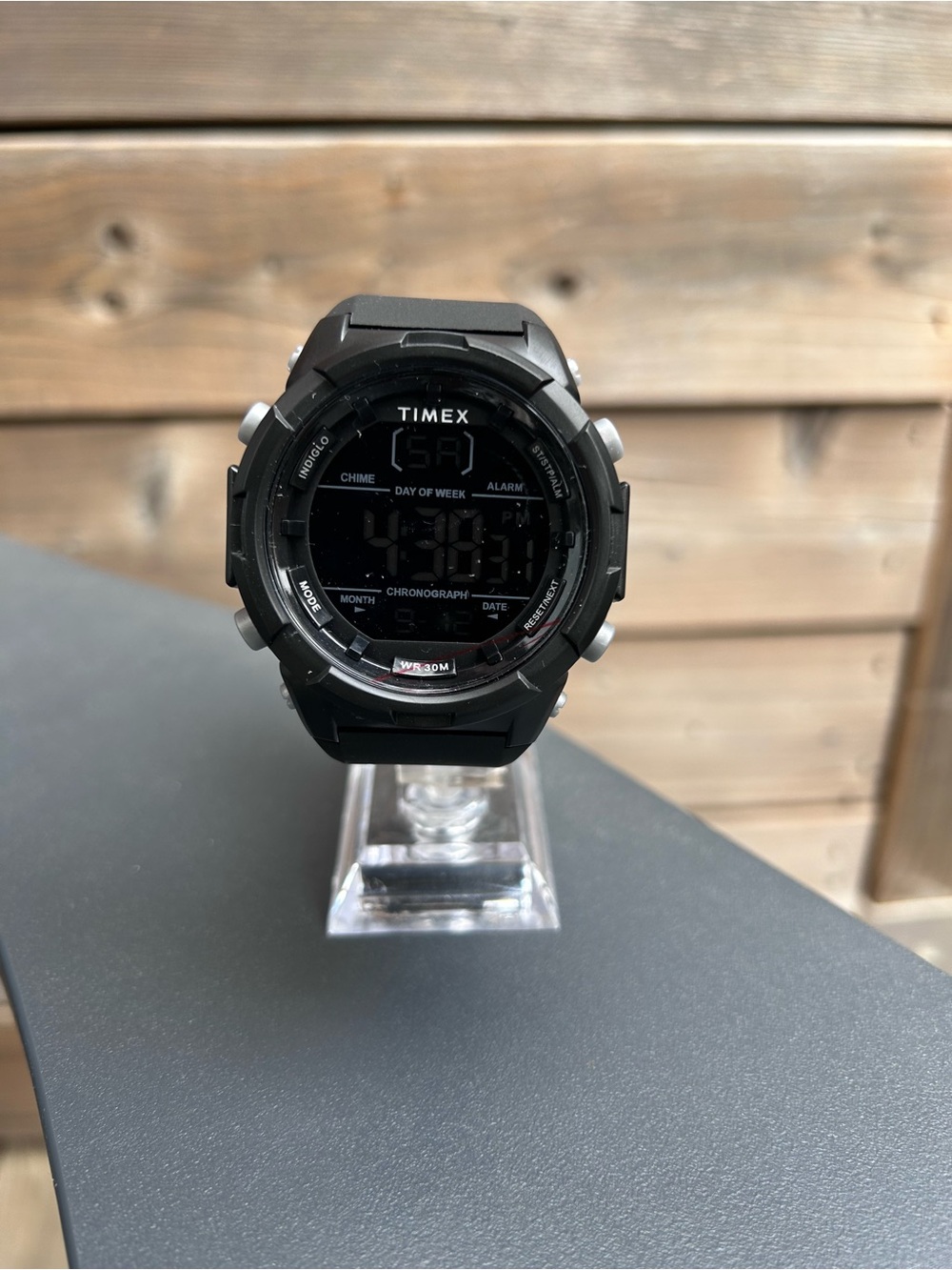 Timex TW5M62000 Men’s Digital 50mm Black Indiglo Alarm Chronograph NEW